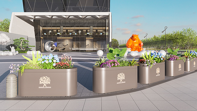 景区人行道隔离组合花箱