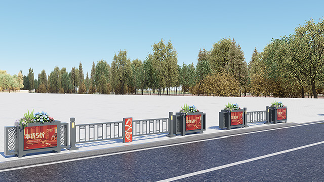 伸缩式花箱护栏在特色商业街区的应用