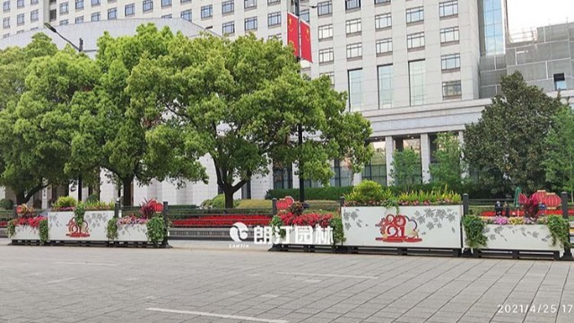 单位入口组合花箱景观