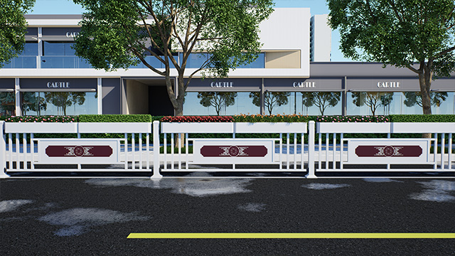 水墨丹青花箱护栏