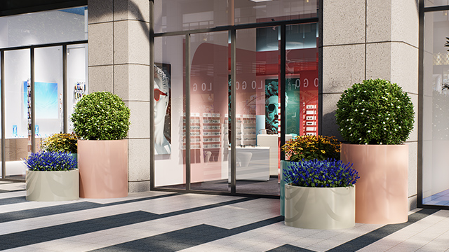 商业街区店铺组合花箱