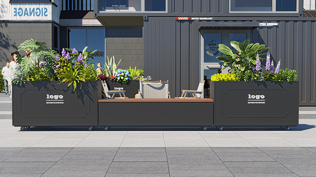 公园休闲区景观隔离花箱座椅