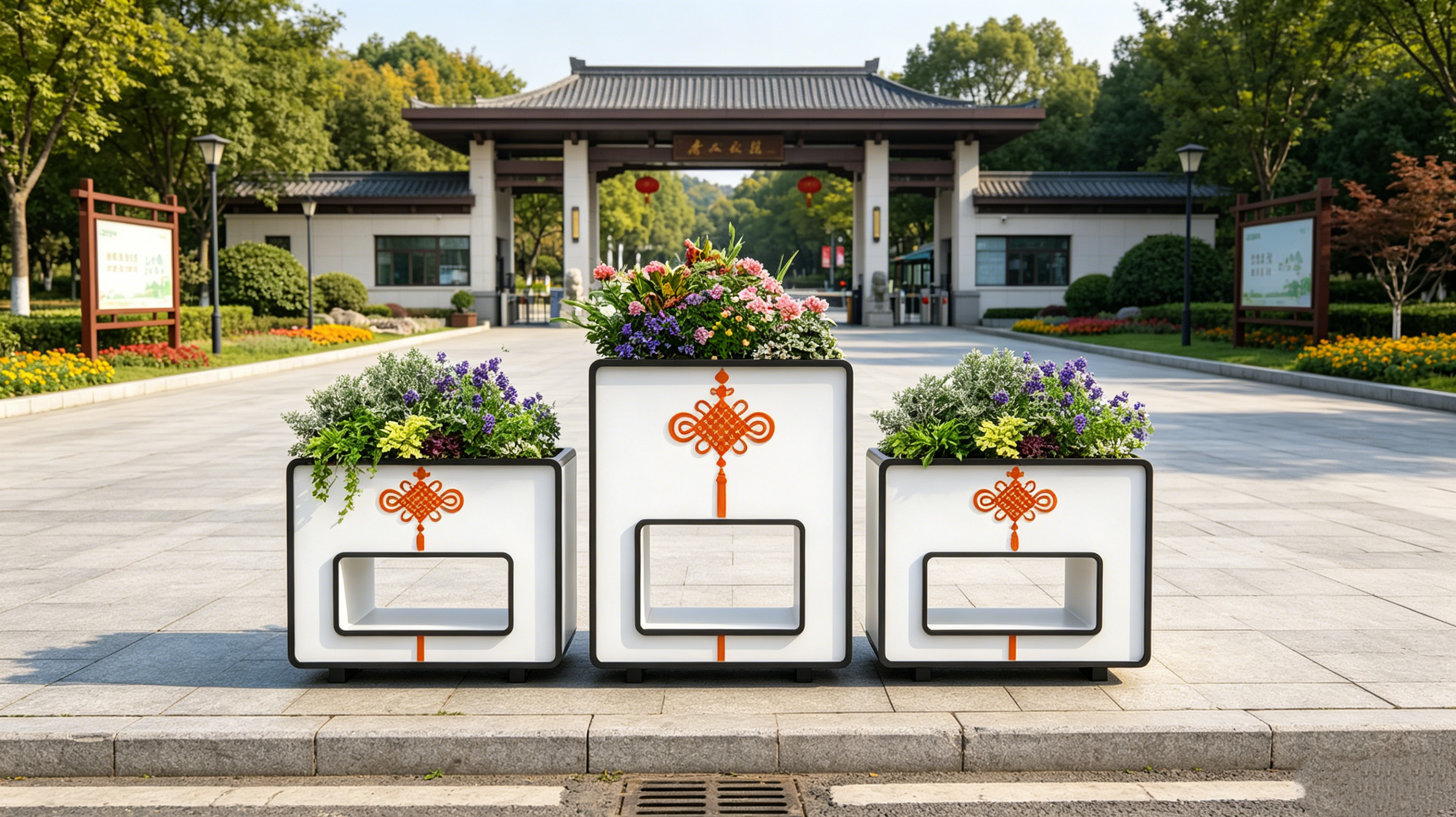 道路组合花箱