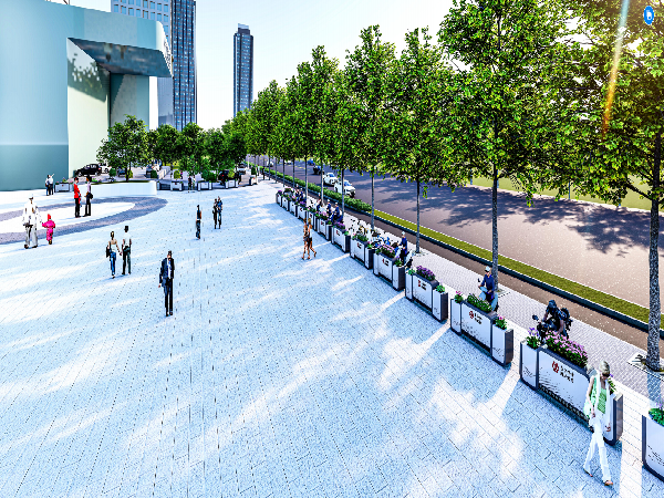 商业广场道路隔离花箱