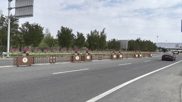 高速出入口中央隔离花箱护栏